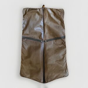 Renwick Steerhide Leather Garment Bag Vtg Canada Zip READ